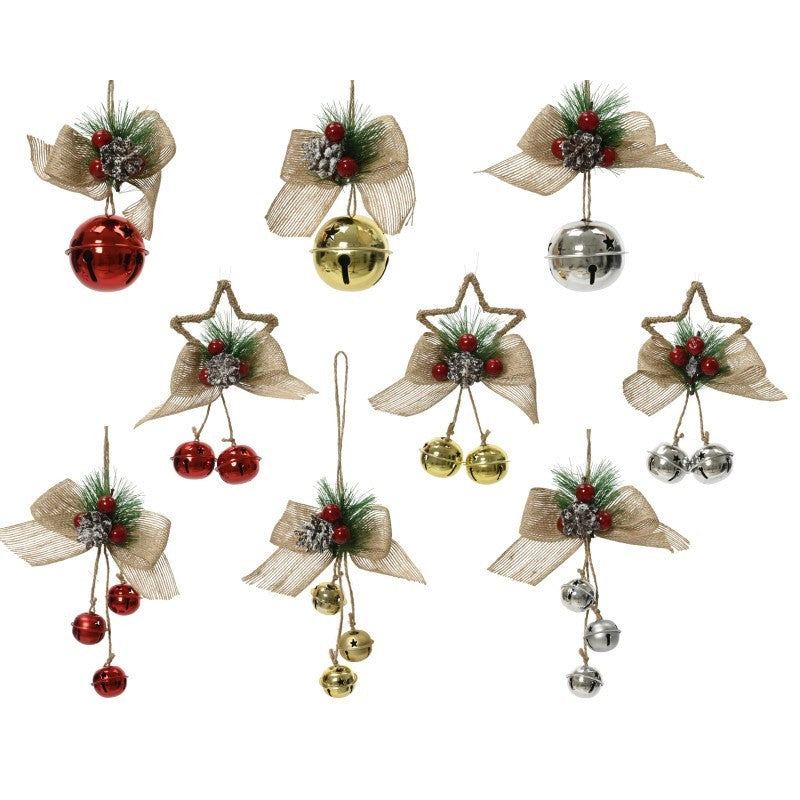 Pendente natalizio con campanellino H12 cm modelli assortiti