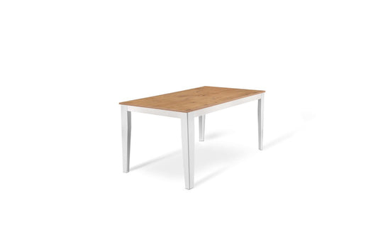 Tavolo allungabile rovere-bianco 80 cm x 130-290 cm H. 76 cm
