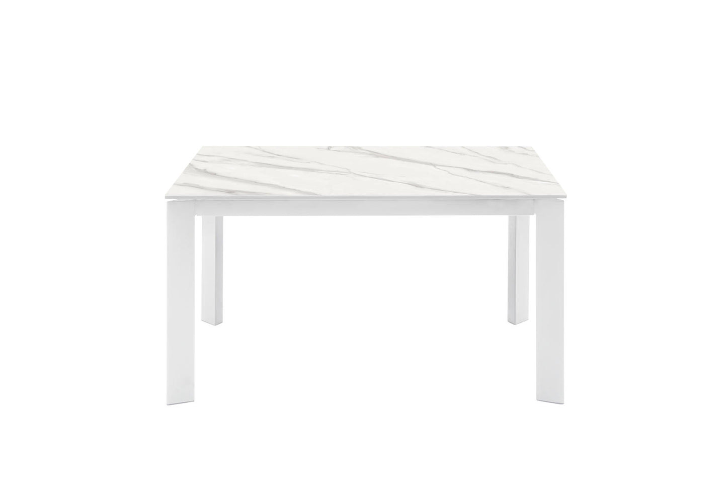 Tavolo allungabile 140-200x90x76 cm in Ceramica Marmo Bianco