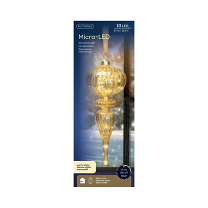 Decorazione natalizia con micro LED bianco caldo Ø10,5 × H27 cm