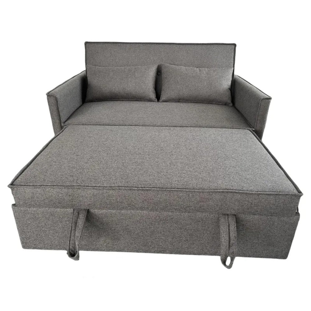 Divano letto Steven in tessuto grigio scuro cm 130×86×80