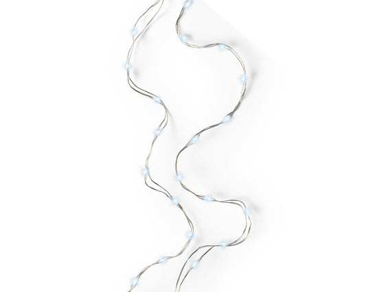 Micro luci LED fisse 195 cm, 40 Led argento