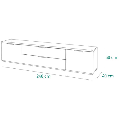 Porta tv Mon 2 ante + 2 ribalte cm 240x51x40,50 h