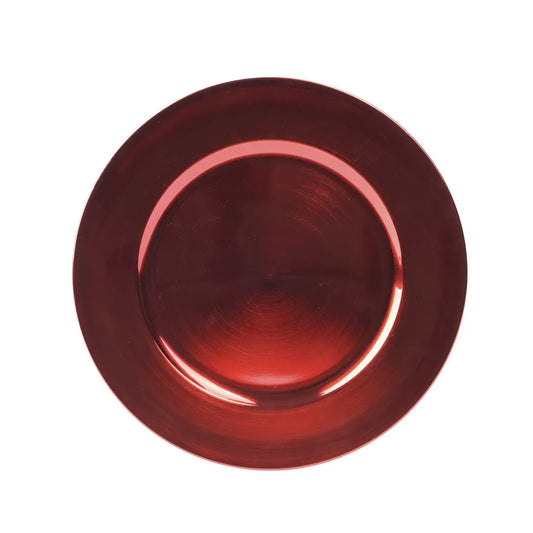 Piatto decorativo in plastica rosso Ø33 cm