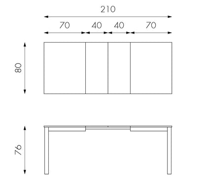 Tavolo allungabile in melaminico tortora 130/210x80x76h cm