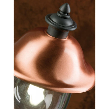 Palo 3 luci  in pressofusione di alluminio grigio e rame da esterno  h.244 cm