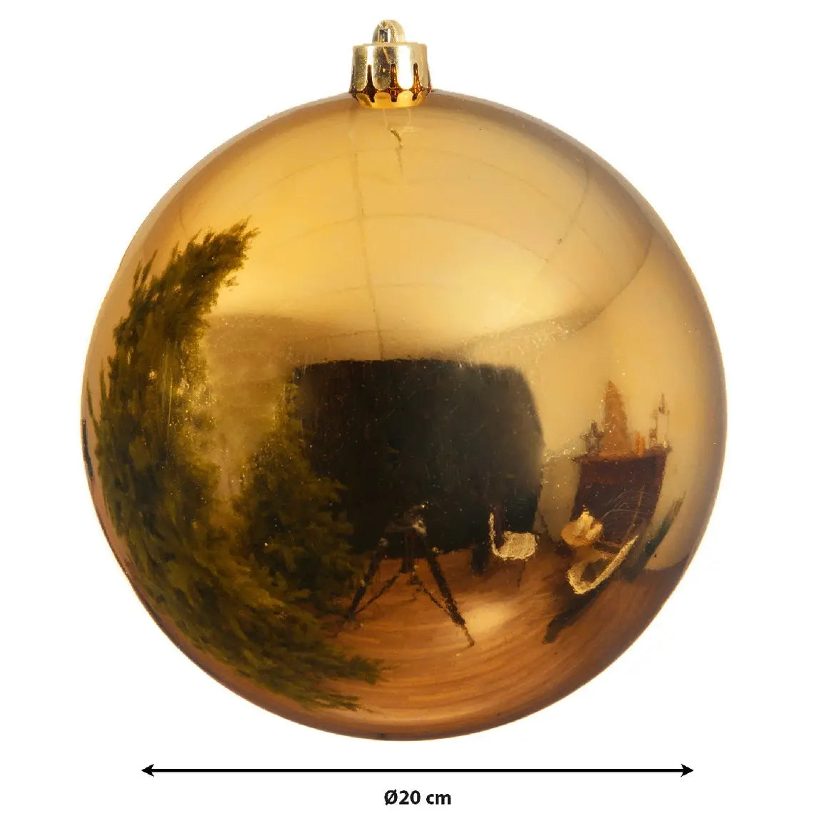 Sfera natalizia in polistirolo oro lucido Ø20 cm