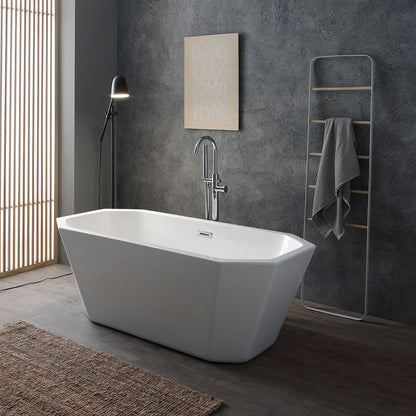 Vasca freestanding ottagonale in acrilico bianco