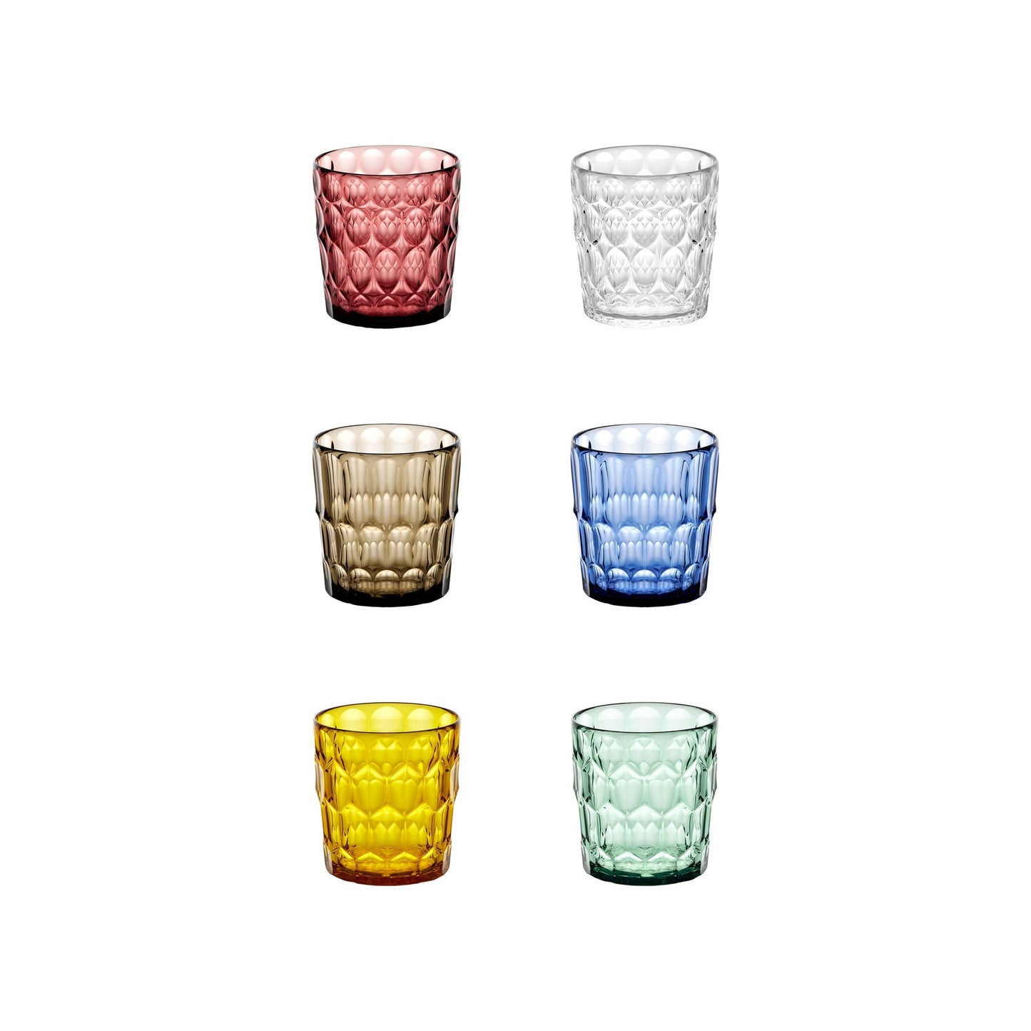Set 6 bicchieri bassi Vanity Ø 8,5xh 9,2 cm 360 cc colori assortiti