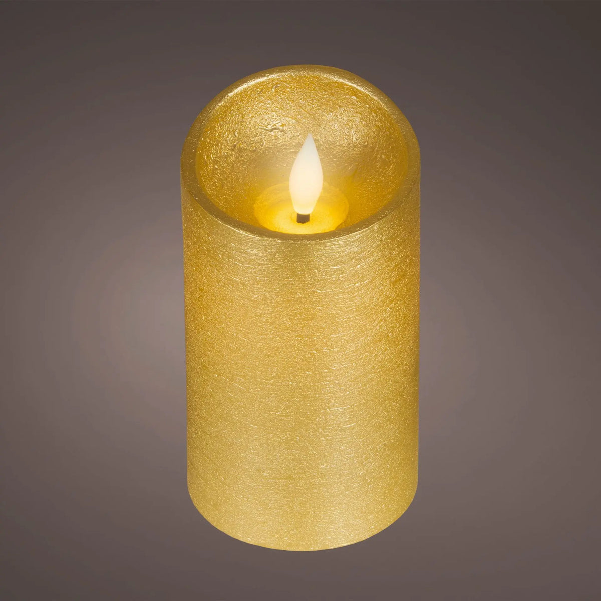 Candela in cera oro con LED Ø7,5 × H13,5 cm