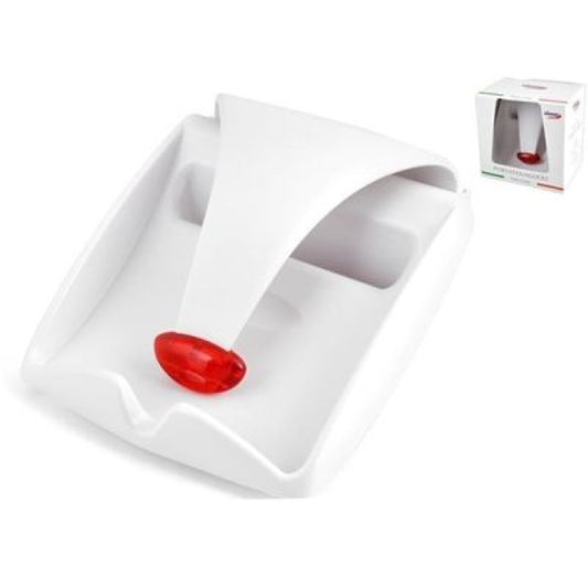 Porta tovaglioli bianco/rosso trendy in plastica cm18x20 h11