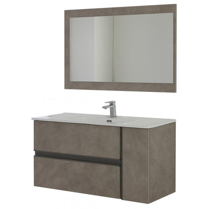 Composizione Bagno Beton Cenere 2 Cassetti 1 Anta 110x46x57 cm