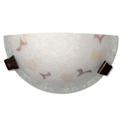 Applique ganci marrone con vetro screpolato ambra