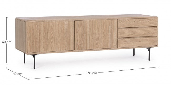 Mobile porta TV 160x40x50 in legno naturale