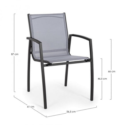 6x Sedia C-Br Hilla Antracite Lh32