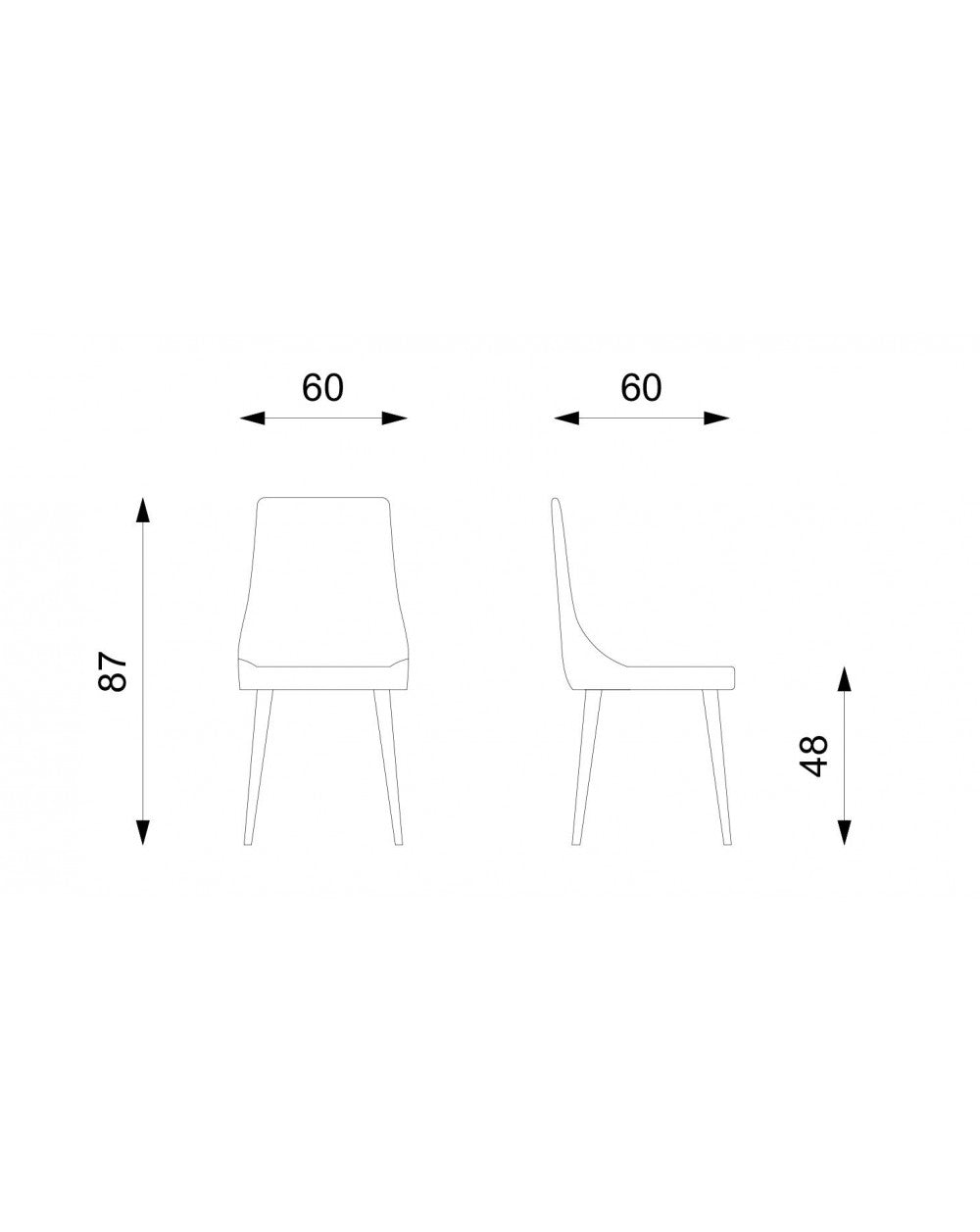 4x Sedia in Microfibra Ruggine - Fox