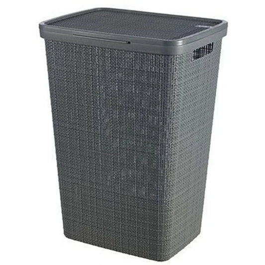 Cesta portabiancheria Curver Jute grigia 58l cm 43x34x60 h