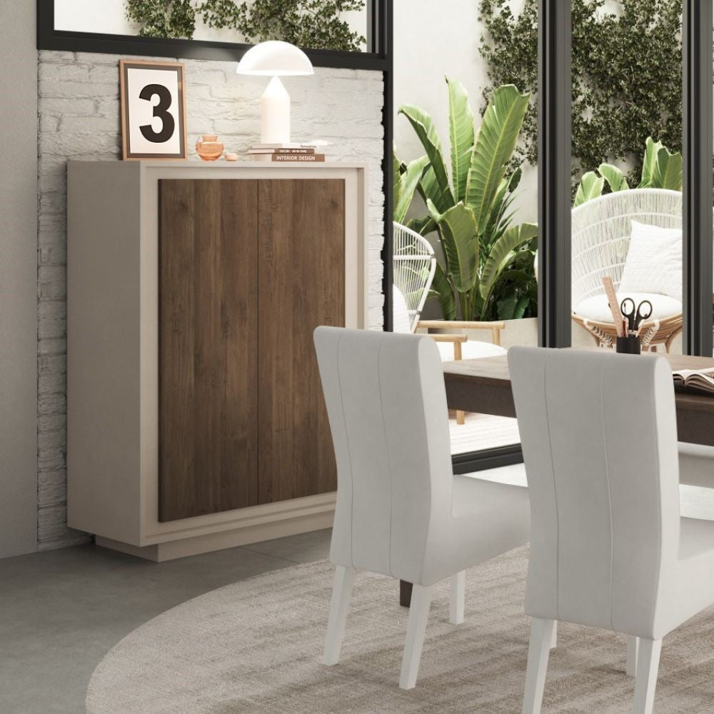 Contenitore 106x40x171 cm in cashmere e noce