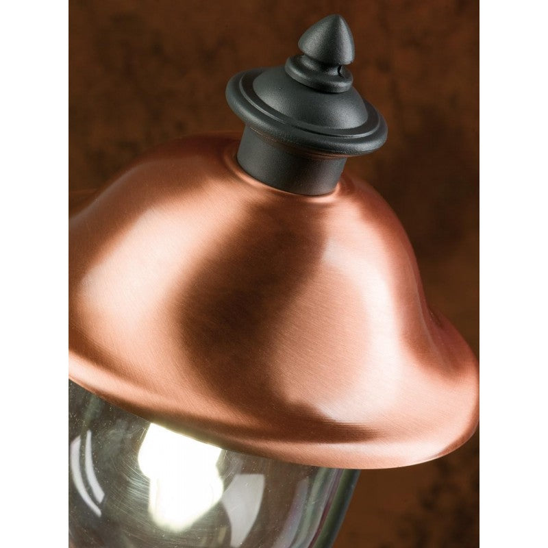 Palo con struttura in pressofusione di alluminio grigio e rame  da esterno  h. 244 cm