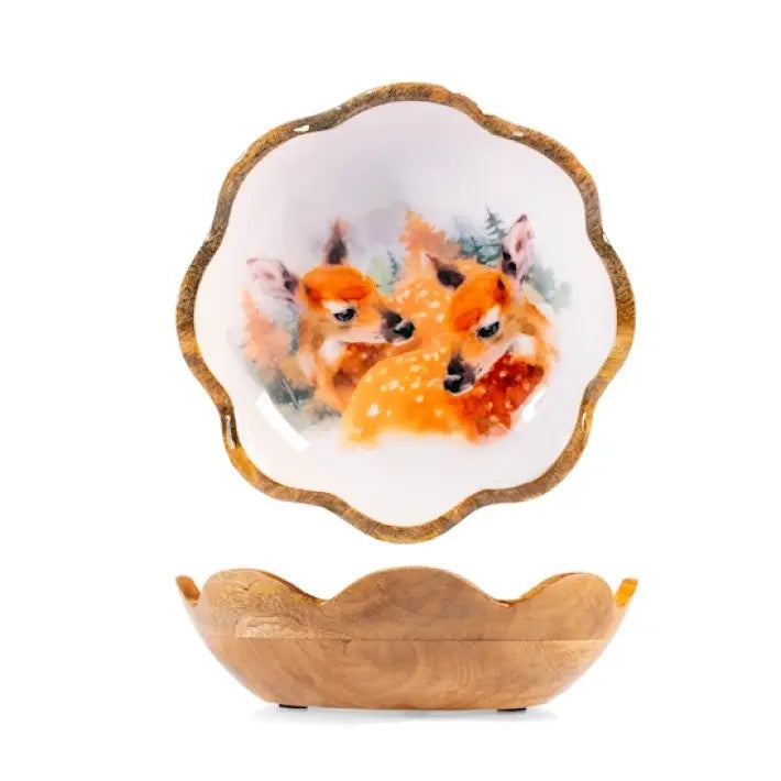 Coppa in legno Feston Natale 25 cm - 1 pezzo assortito