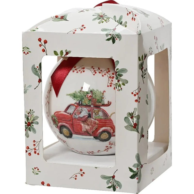 Sfera decorativa bianca in polyfoam 10 × 10 × 10.5 cm