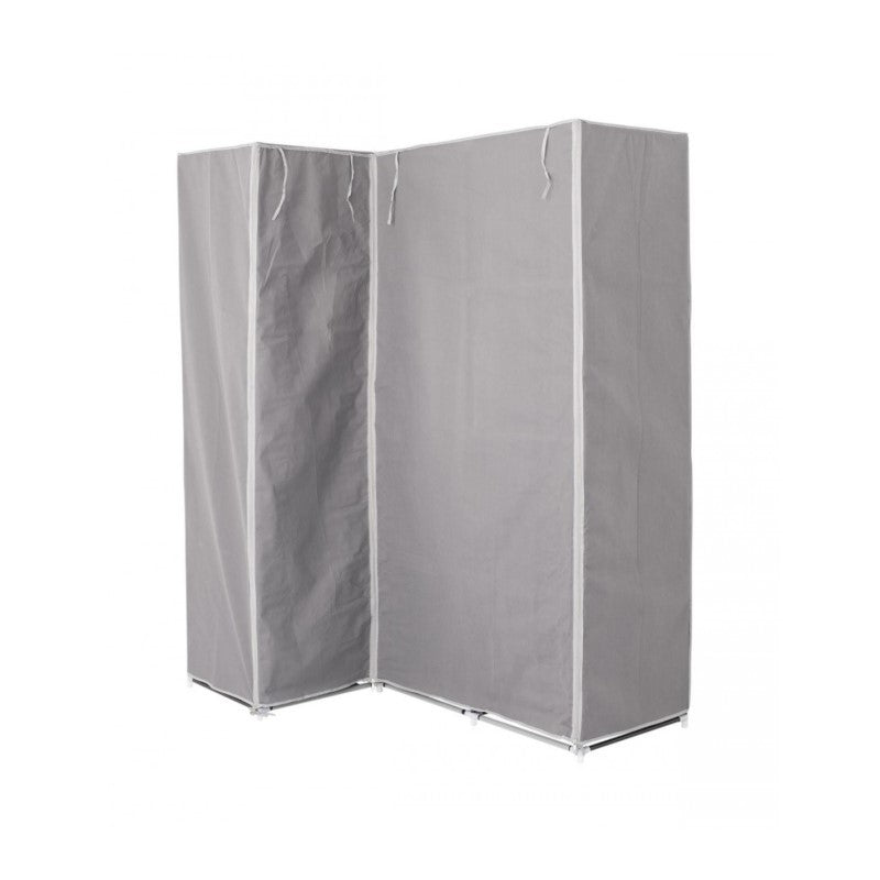 Mobile ad angolo con 2 armadi e 12 ripiani - Grigio - 131x87,5x169 cm