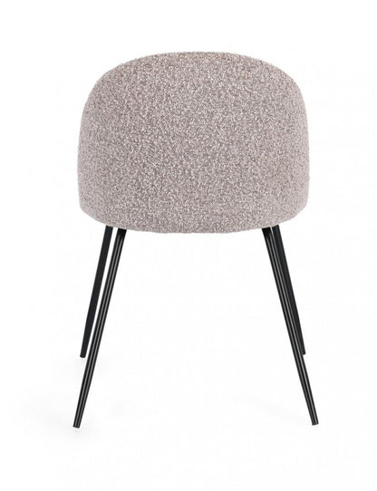 4x Sedia nera/visone 49x55x77h 46h1 in bouclé