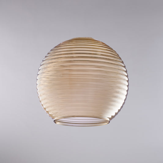 diffusore in vetro soffiato ambra con rigatura in rilievo H.18 - Ø20