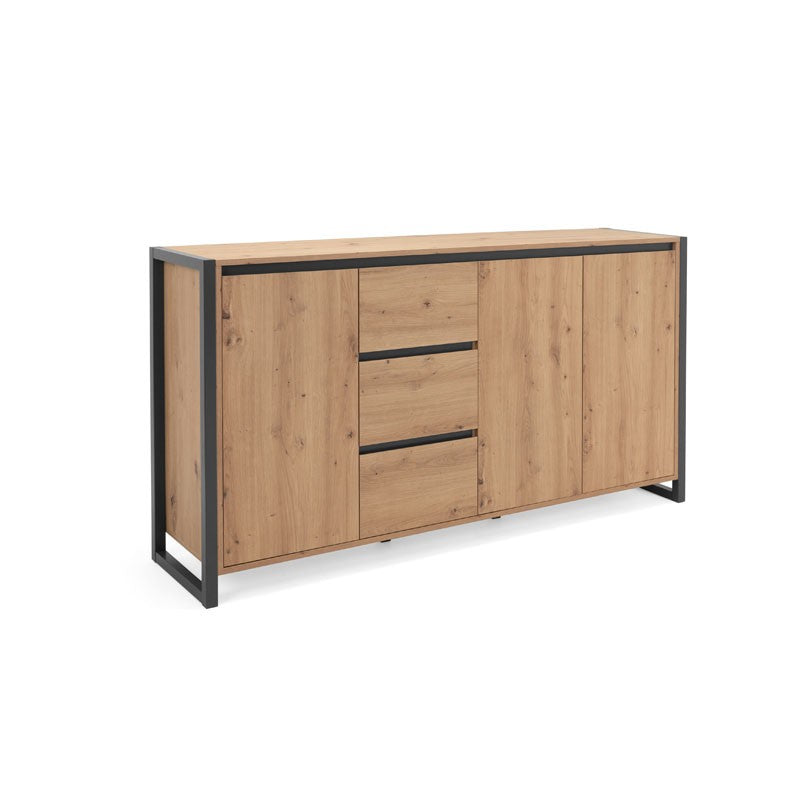 Credenza madia moderna quercia con cassetti stile urban cm 160 x40 x 88 h EFFEZ