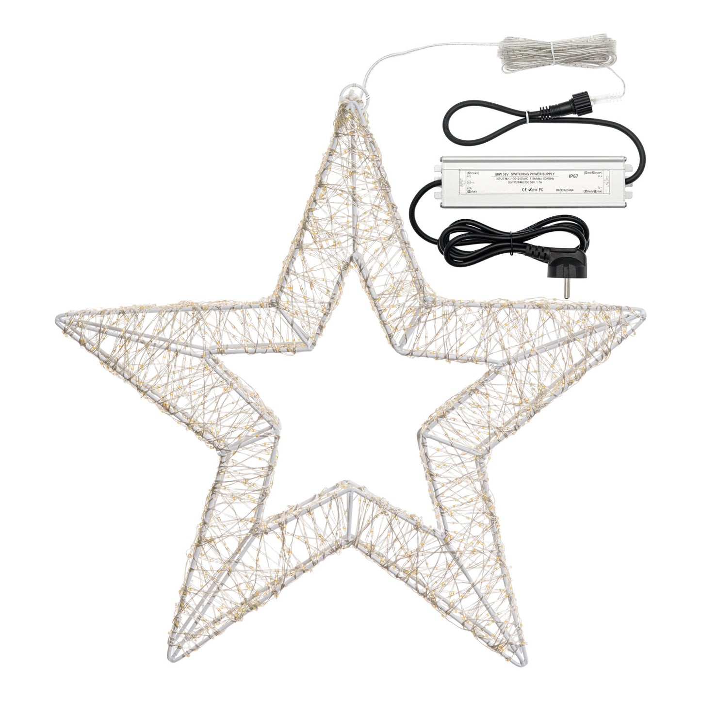 Lampada a Stella 3D ø55cm con MicroLED e FlashLED