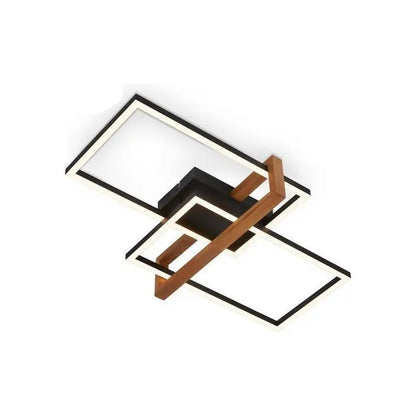 Applique/plafoniera LED Nested 33W 3300 lm 3000K 50,5×28,5 cm nero e legno