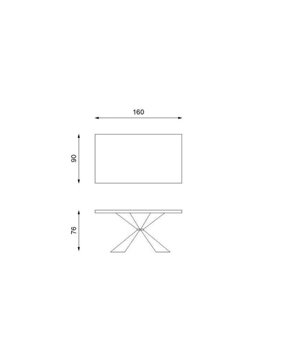 Tavolo Stark Fisso Rovere Naturale/Nero 90 x 160 x H.76 cm