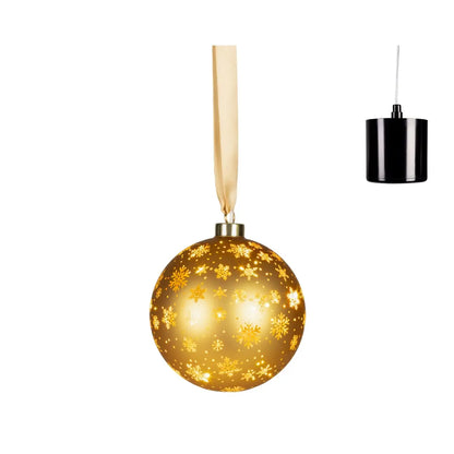 Sfera natalizia oro con LED Ø14 cm