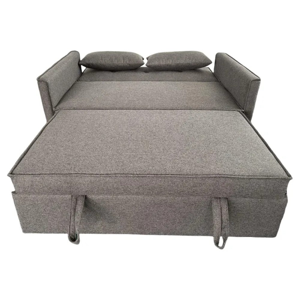 Divano letto Steven in tessuto grigio scuro cm 130×86×80
