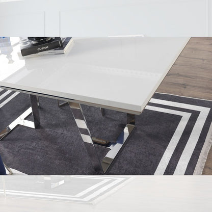 Tavolo bianco laccato 185x95x78