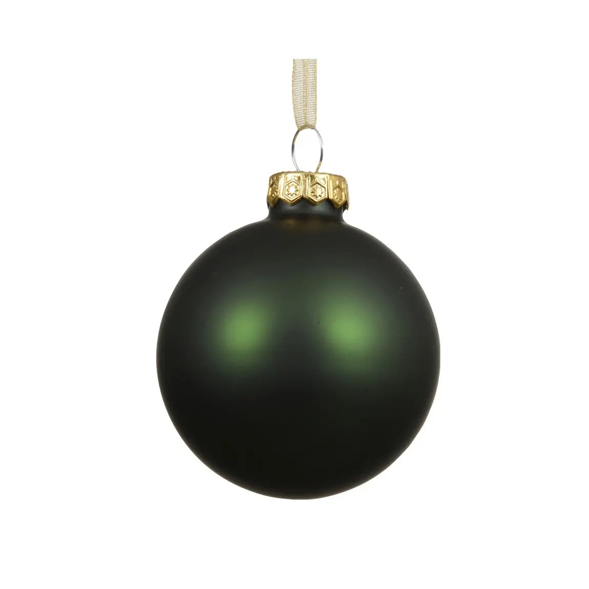 Sfera natalizia in vetro verde pino opaco Ø10 cm