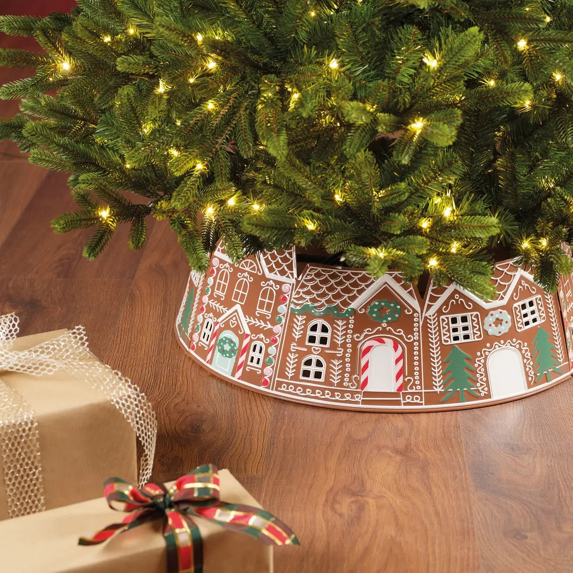 Copribase per albero di Natale in ferro marrone Ø70 × H20 cm