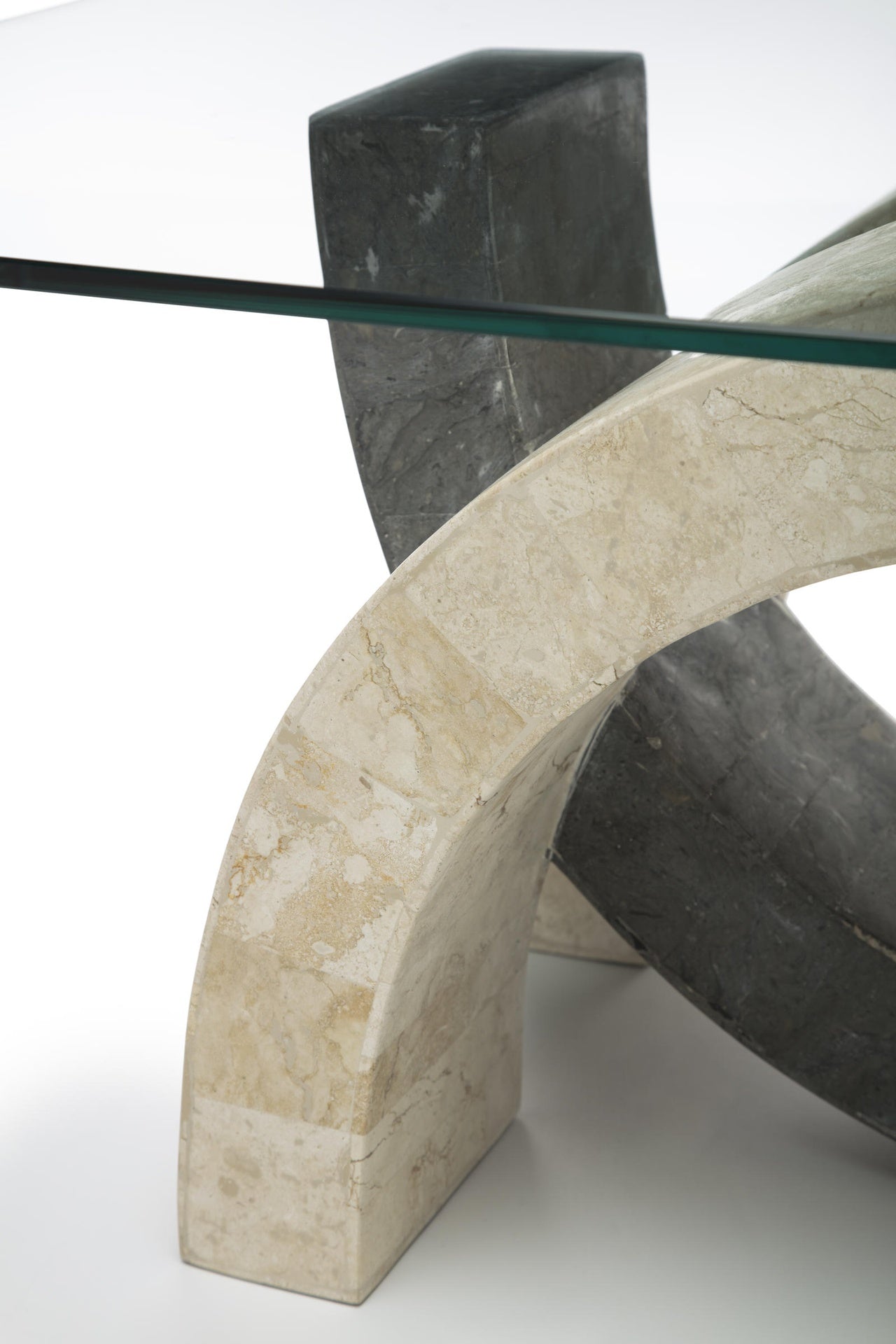 Tavolino trasparente-beige-grigio 70 cm x 120 cm H. 41 cm