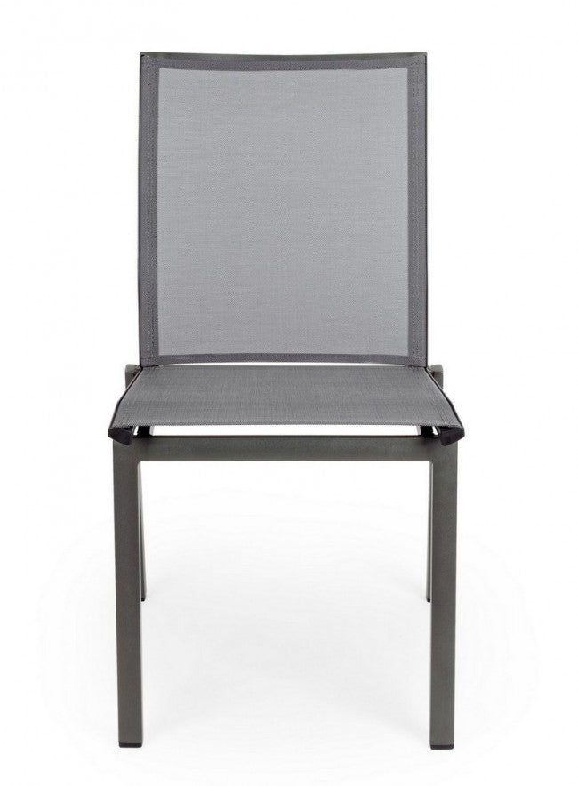 4x Sedia antracite in alluminio stile design