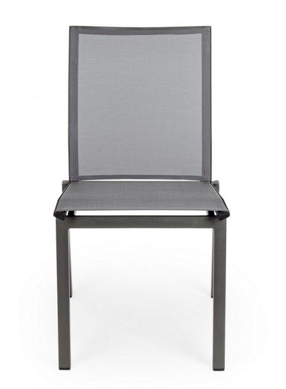 4x Sedia antracite in alluminio stile design