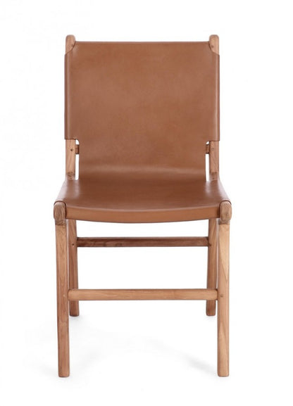 2x Sedie in Pelle Liscia Rivestita a Pannello 46x59x85H cm