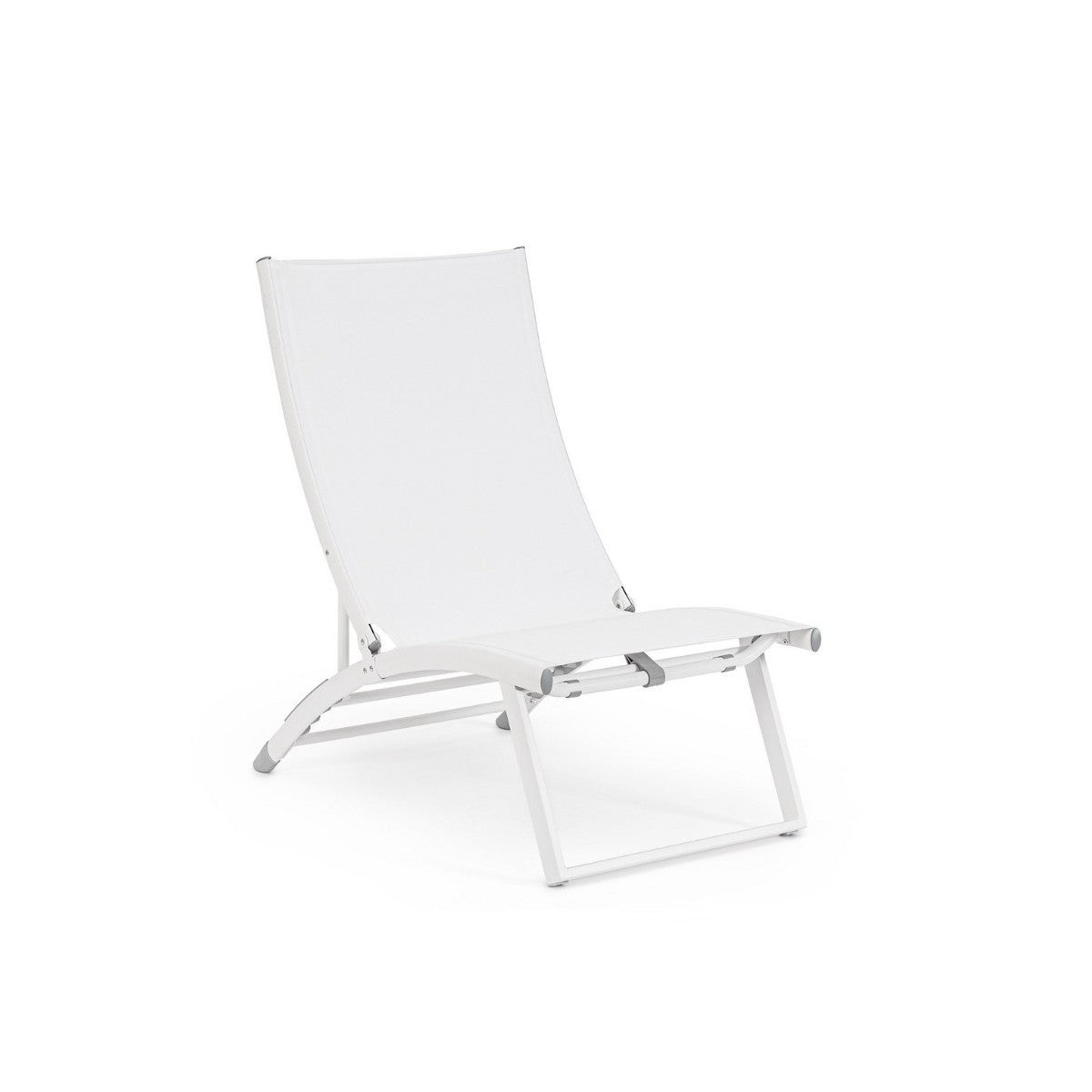 Bizzotto poltrona lounge reclinabile Taylor bianco in alluminio e textilene 53 x 166,5 x 90 cm