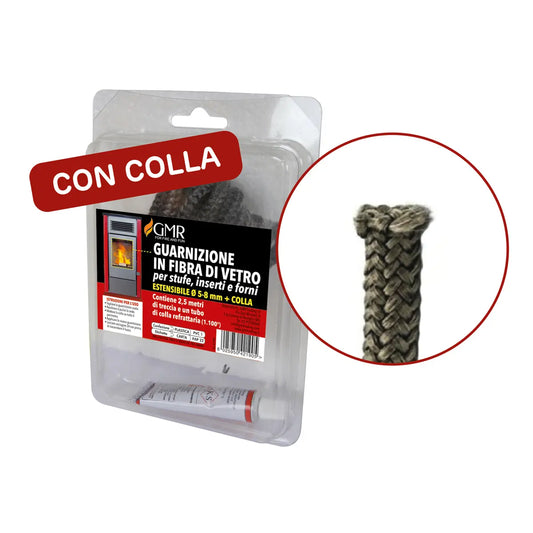 Guarnizione in fibra di vetro estensibile per stufe (9 - 12 mm)