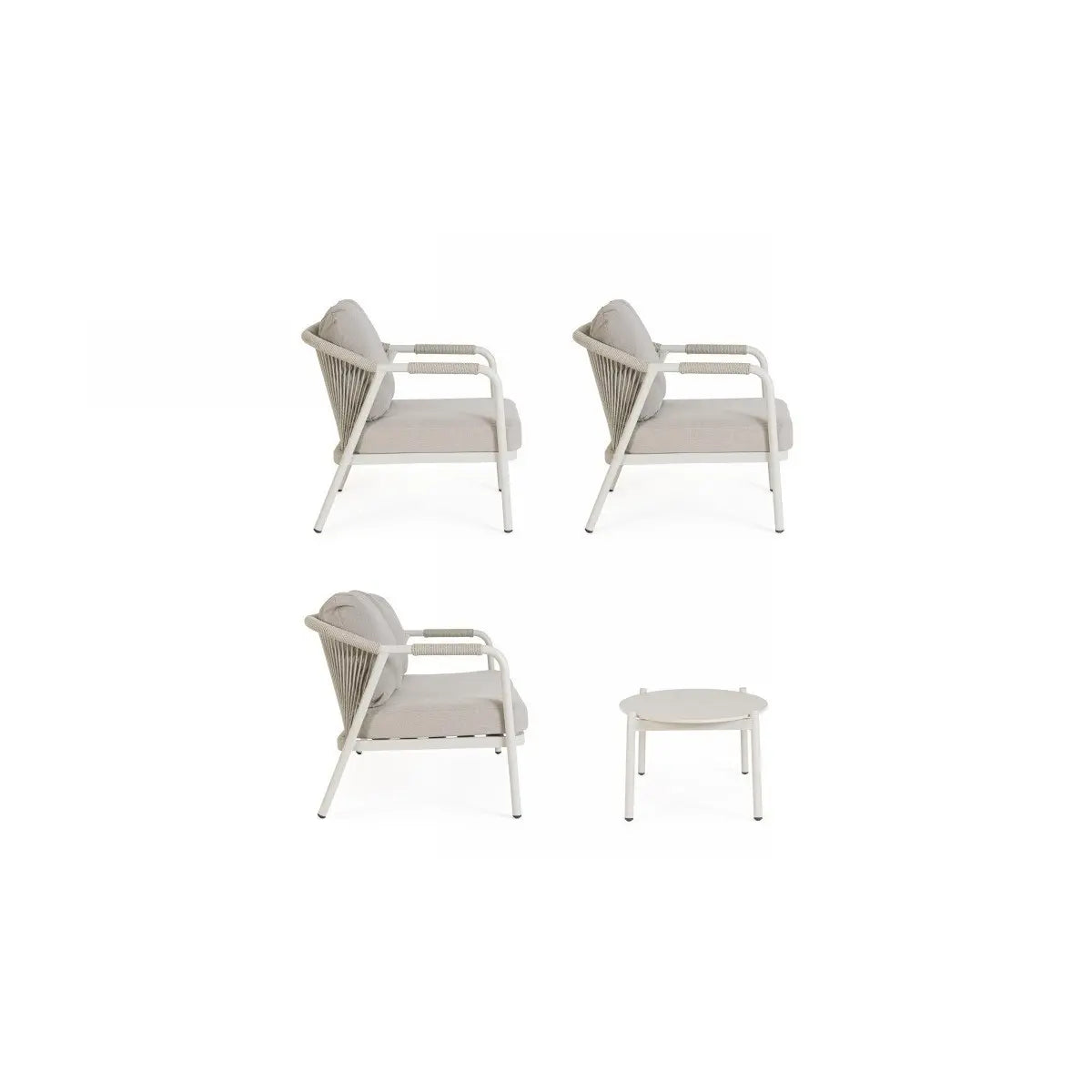 Bizzotto set salotto da giardino Miravet Wall 4 posti in alluminio con tavolino