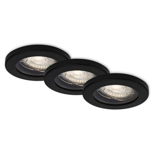 Set di 3 faretti da incasso 85 mm neri
