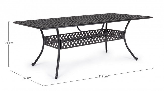 Tavolo da esterno Ivrea rettangolare antracite cm 107 x 213