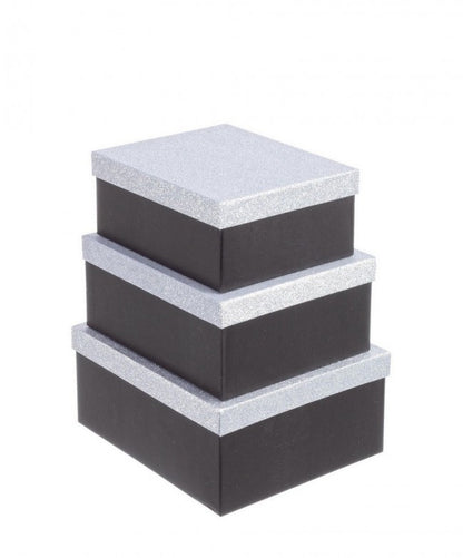 8x Set3 Scatola Glitter Nero