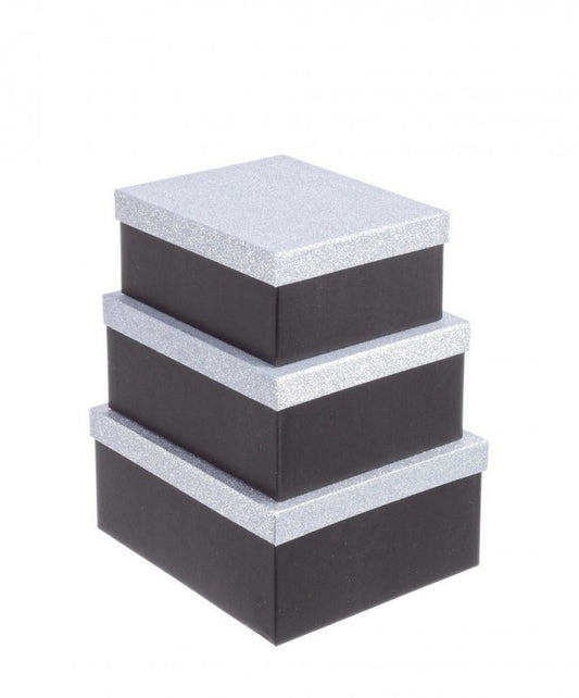 8x Set3 Scatola Glitter Nero