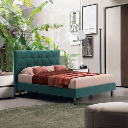 Letto matrimoniale contenitore turchese 177x8x117 cm