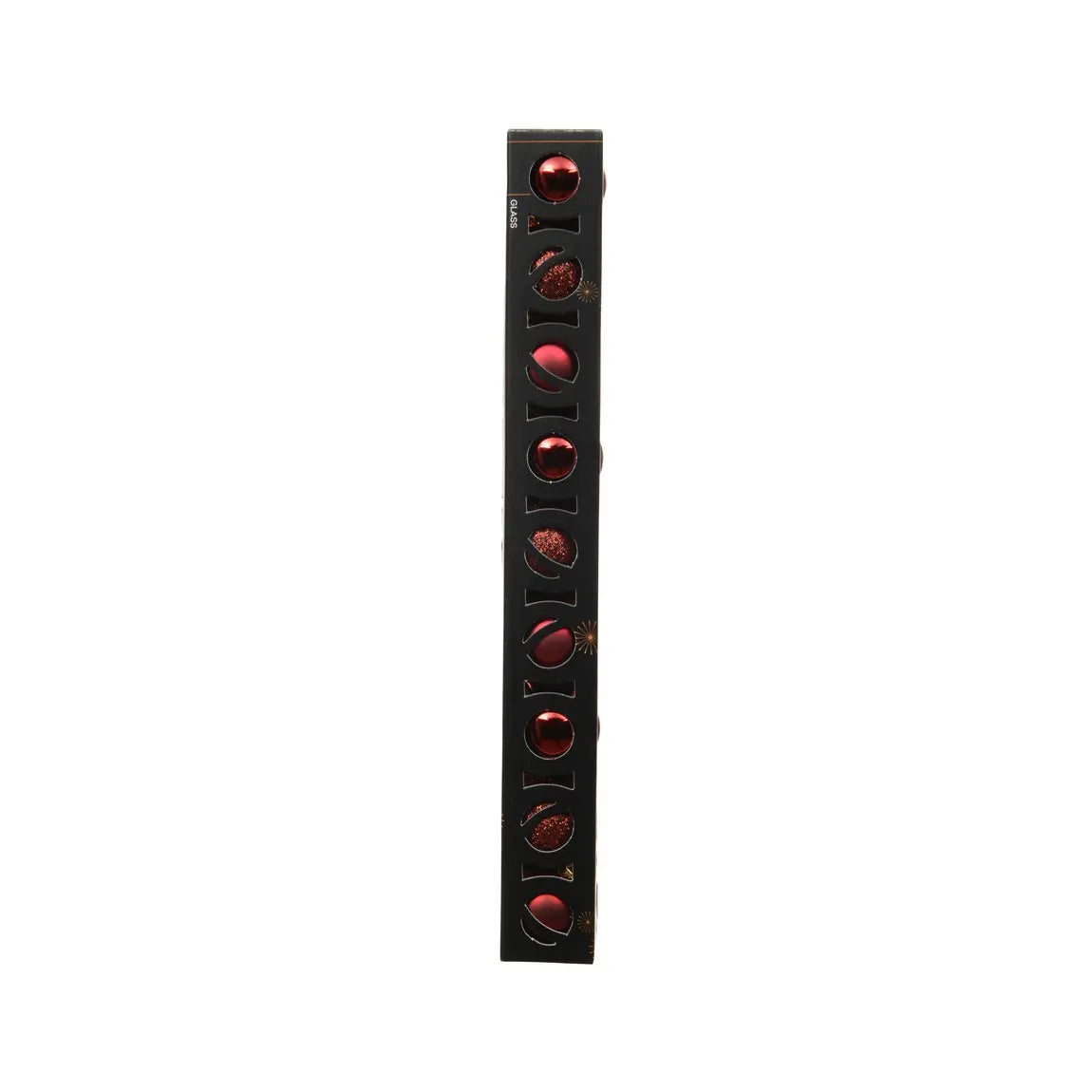 Box 9 palline di Natale in vetro rosso scuro lucide e opache Ø3 cm